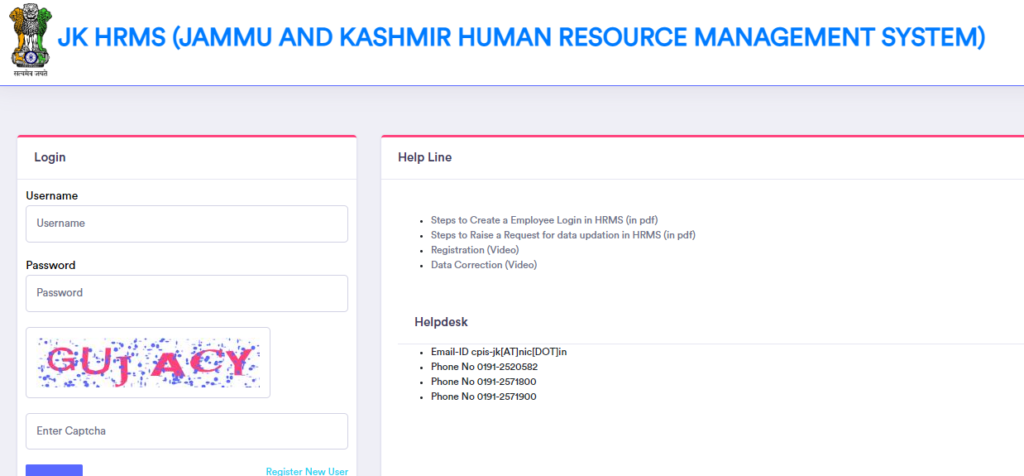 JK HRMS Portal Registration 